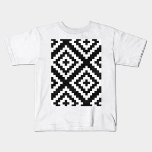 Urban Tribal Pattern No.17 - Aztec - Black and White Concrete Kids T-Shirt